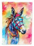 Hippie Animal Donkey House Flag 28x40 Porch Sleeve Pole Decorative Outside Yard Banner Artwork Wall Hanging, Polyester