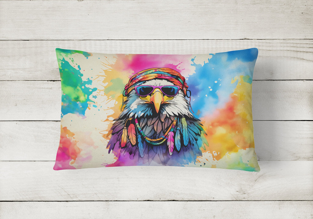 Hippie Animal Eagle Decorative Throw Pillow 12x16 Indoor Outdoor Accent Cushion, Fabric Cover with Insert for Sofa, Bed, Porch & Living Room