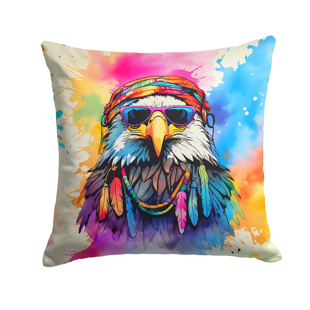 Hippie Animal Eagle Decorative Throw Pillow 14x14 Indoor Outdoor Accent Cushion, Fabric Cover with Insert for Sofa, Bed, Porch & Living Room