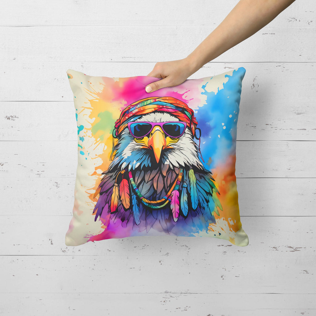 Hippie Animal Eagle Decorative Throw Pillow 18x18 Indoor Outdoor Accent Cushion, Fabric Cover with Insert for Sofa, Bed, Porch & Living Room
