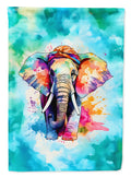Hippie Animal Elephant House Flag 28x40 Porch Sleeve Pole Decorative Outside Yard Banner Artwork Wall Hanging, Polyester