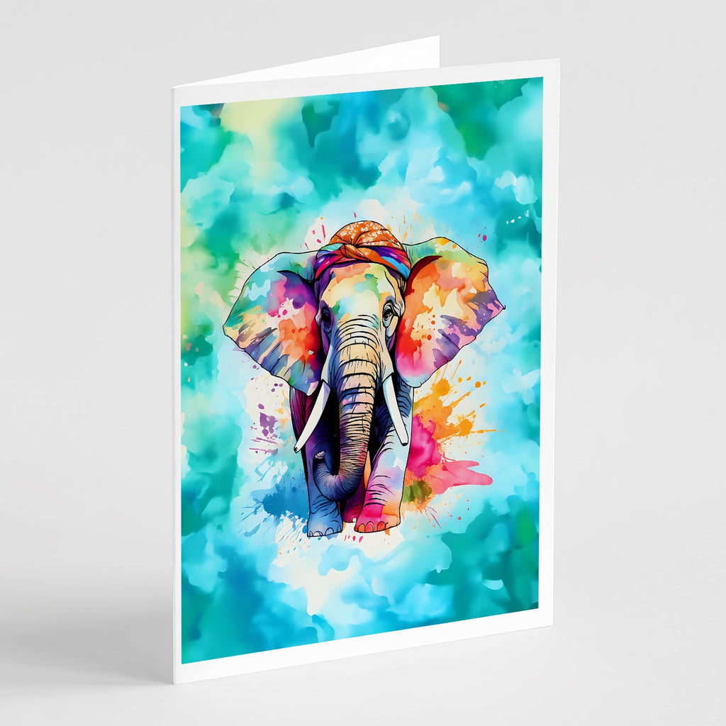 Hippie Animal Elephant Greeting Cards Pack of 8 Blank Cards with Envelopes Whimsical A7 Size 5x7