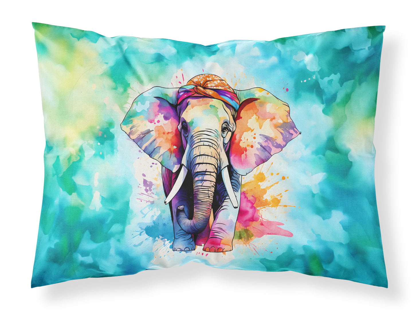 Hippie Animal Elephant Standard Pillowcase Lightweight Super Soft Easy Care Decorative Artwork Pillowcase, Standard