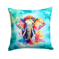 Hippie Animal Elephant Decorative Throw Pillow 18x18 Indoor Outdoor Accent Cushion, Fabric Cover with Insert for Sofa, Bed, Porch & Living Room