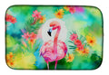 Hippie Animal Flamingo Dish Drying Mat Absorbent Dish Drying Mat Pad for Kitchen Counter Dish Drainer Mat for Countertop, 14 x 21", Multicolor
