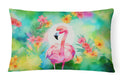 Hippie Animal Flamingo Decorative Throw Pillow 12x16 Indoor Outdoor Accent Cushion, Fabric Cover with Insert for Sofa, Bed, Porch & Living Room