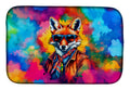 Hippie Animal Fox Dish Drying Mat Absorbent Dish Drying Mat Pad for Kitchen Counter Dish Drainer Mat for Countertop, 14 x 21", Multicolor