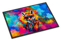Hippie Animal Fox Doormat Indoor Outdoor 18H X 27W Front Door Mat Rugs for Entryway, Non Slip Washable