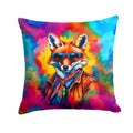 Hippie Animal Fox Decorative Throw Pillow 18x18 Indoor Outdoor Accent Cushion, Fabric Cover with Insert for Sofa, Bed, Porch & Living Room