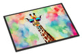 Hippie Animal Giraffe Doormat Indoor Outdoor 18H X 27W Front Door Mat Rugs for Entryway, Non Slip Washable
