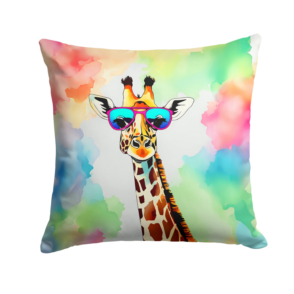 Hippie Animal Giraffe Decorative Throw Pillow 18x18 Indoor Outdoor Accent Cushion, Fabric Cover with Insert for Sofa, Bed, Porch & Living Room