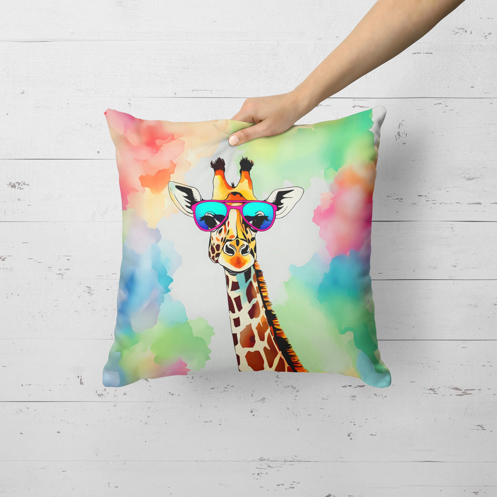 Hippie Animal Giraffe Decorative Throw Pillow 18x18 Indoor Outdoor Accent Cushion, Fabric Cover with Insert for Sofa, Bed, Porch & Living Room