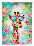 Hippie Animal Giraffe House Flag 28x40 Porch Sleeve Pole Decorative Outside Yard Banner Artwork Wall Hanging, Polyester
