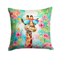 Hippie Animal Giraffe Decorative Throw Pillow 14x14 Indoor Outdoor Accent Cushion, Fabric Cover with Insert for Sofa, Bed, Porch & Living Room