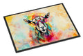 Hippie Animal Goat Doormat Indoor Outdoor 18H X 27W Front Door Mat Rugs for Entryway, Non Slip Washable