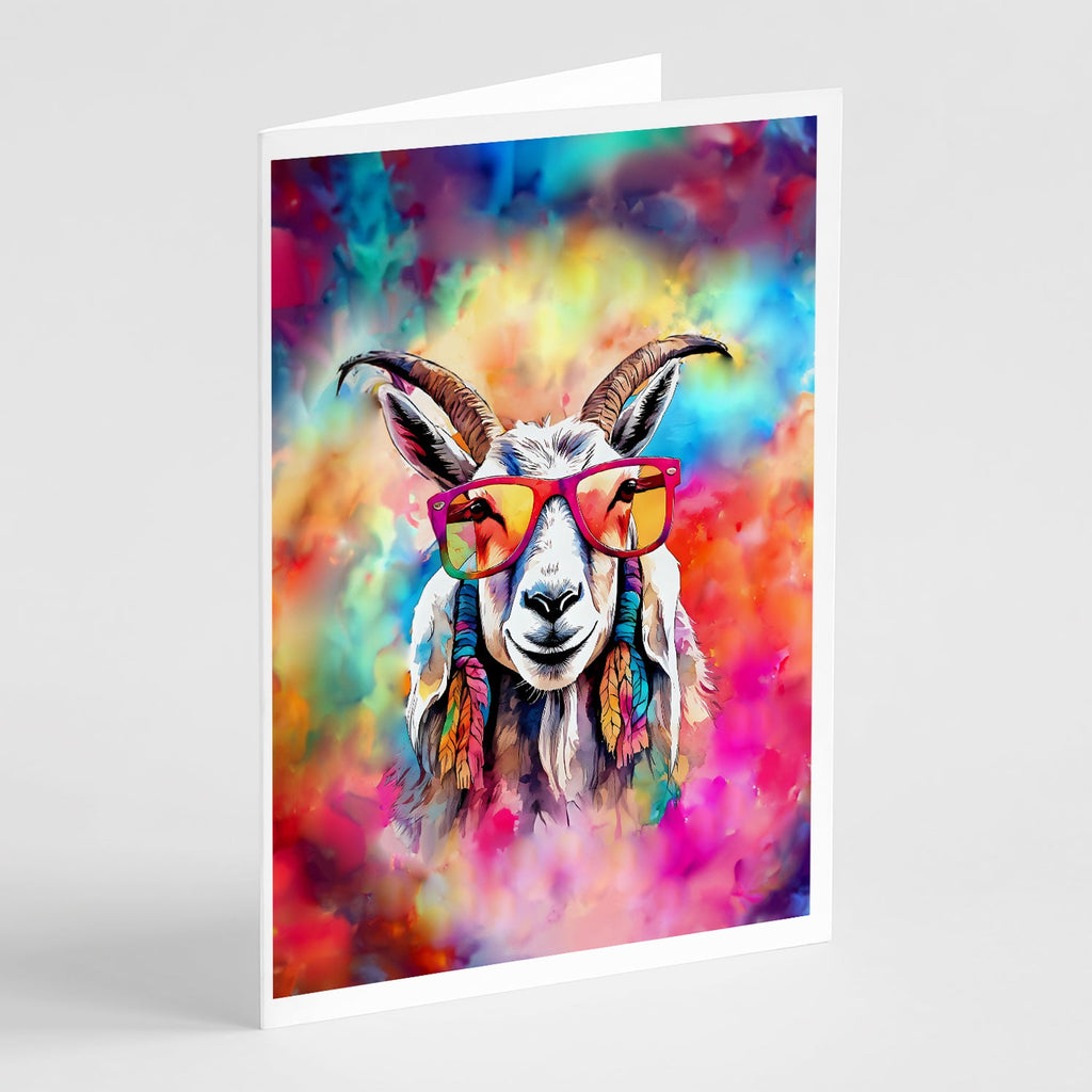 Hippie Animal Goat Greeting Cards Pack of 8 Blank Cards with Envelopes Whimsical A7 Size 5x7