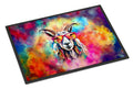 Hippie Animal Goat Doormat Indoor Outdoor 18H X 27W Front Door Mat Rugs for Entryway, Non Slip Washable