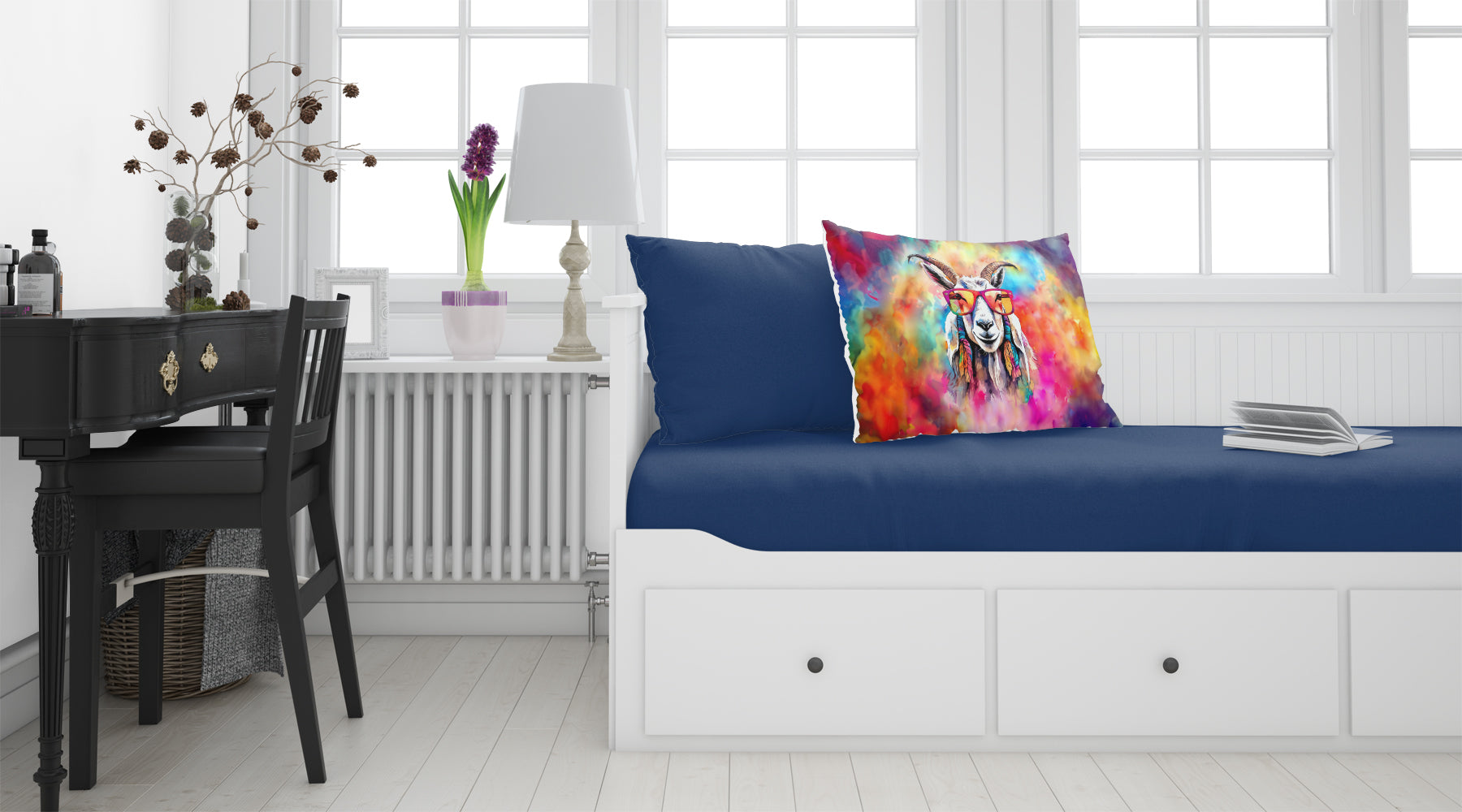 Hippie Animal Goat Standard Pillowcase Lightweight Super Soft Easy Care Decorative Artwork Pillowcase, Standard