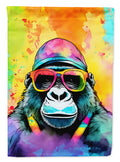 Hippie Animal Gorilla House Flag 28x40 Porch Sleeve Pole Decorative Outside Yard Banner Artwork Wall Hanging, Polyester