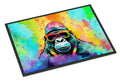 Hippie Animal Gorilla Doormat Indoor Outdoor 18H X 27W Front Door Mat Rugs for Entryway, Non Slip Washable