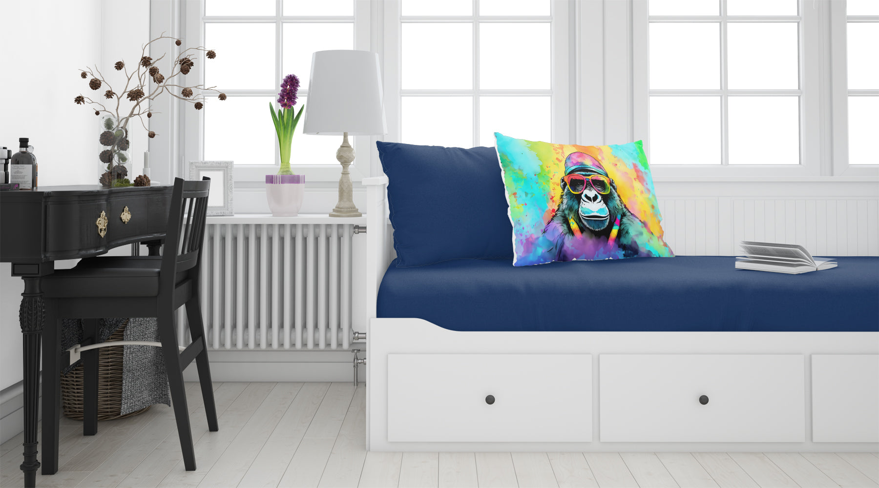 Hippie Animal Gorilla Standard Pillowcase Lightweight Super Soft Easy Care Decorative Artwork Pillowcase, Standard