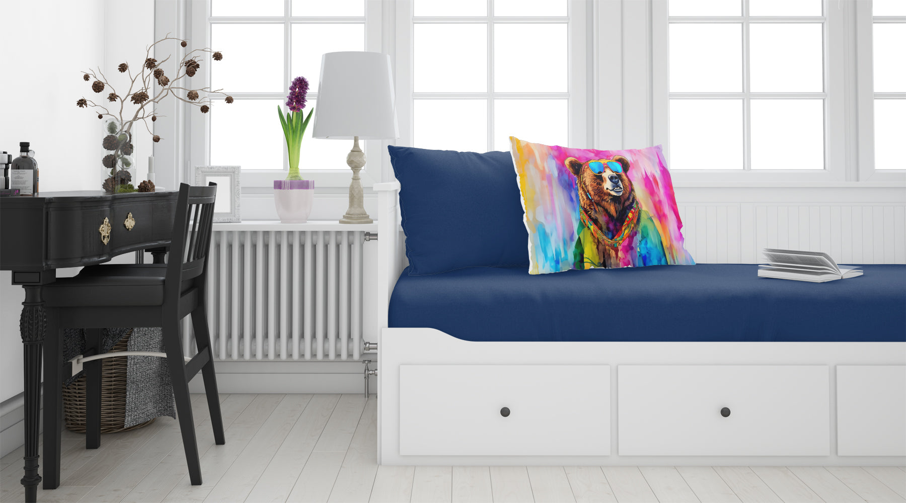 Hippie Animal Grizzly Bear Standard Pillowcase Lightweight Super Soft Easy Care Decorative Artwork Pillowcase, Standard
