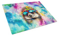 Hippie Animal Hedgehog Cutting Board Tempered Glass Kitchen Cutting Surface, Heat Resistant Chopping, Non-Slip Feet, Food Prep & Serving