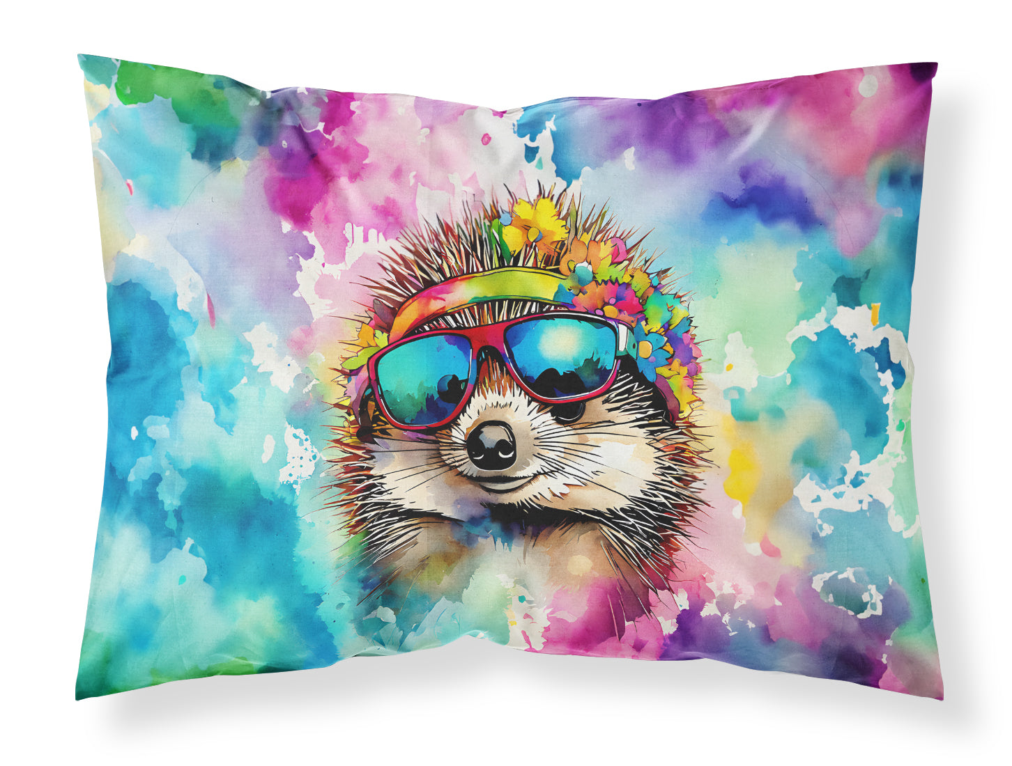 Hippie Animal Hedgehog Standard Pillowcase Lightweight Super Soft Easy Care Decorative Artwork Pillowcase, Standard