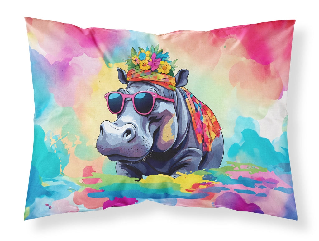 Hippie Animal Hippopotamus Standard Pillowcase Lightweight Super Soft Easy Care Decorative Artwork Pillowcase, Standard