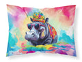 Hippie Animal Hippopotamus Standard Pillowcase Lightweight Super Soft Easy Care Decorative Artwork Pillowcase, Standard