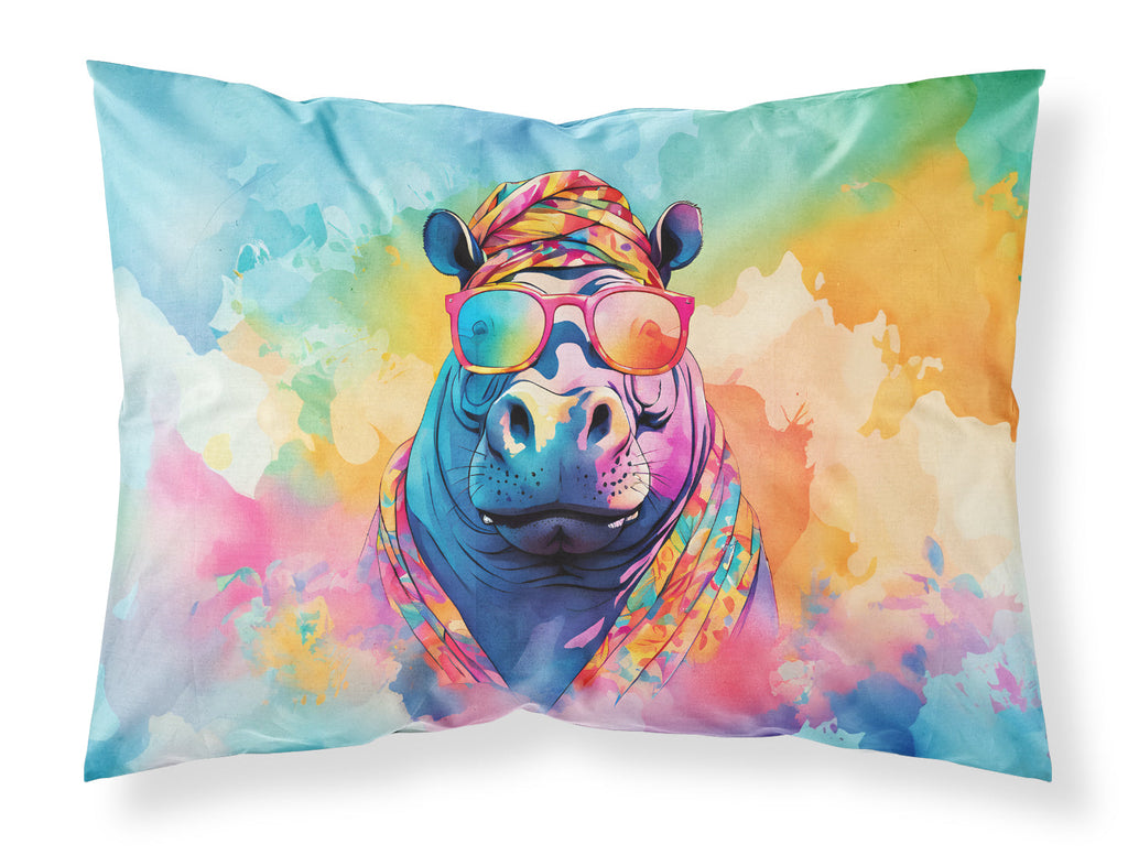 Hippie Animal Hippopotamus Standard Pillowcase Lightweight Super Soft Easy Care Decorative Artwork Pillowcase, Standard