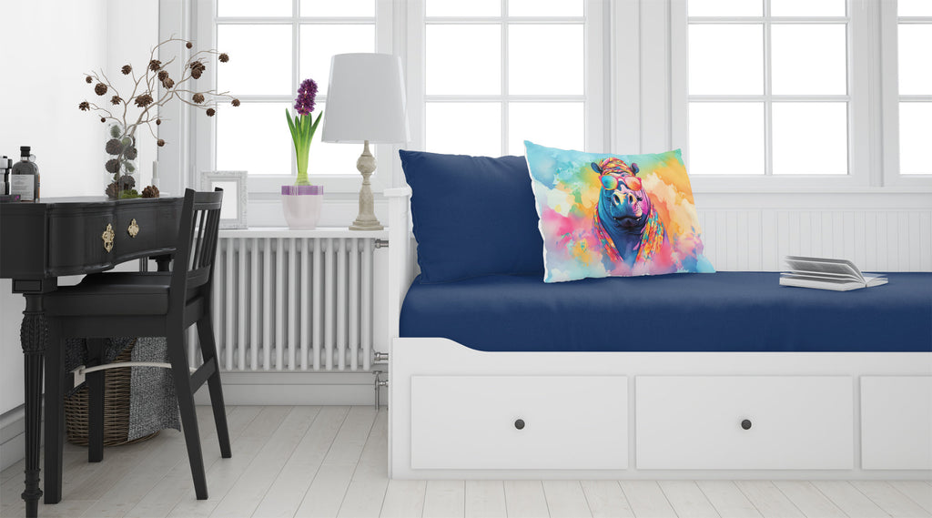 Hippie Animal Hippopotamus Standard Pillowcase Lightweight Super Soft Easy Care Decorative Artwork Pillowcase, Standard