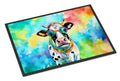 Hippie Animal Cow Doormat Indoor Outdoor 18H X 27W Front Door Mat Rugs for Entryway, Non Slip Washable