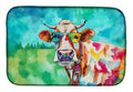 Hippie Animal Cow Dish Drying Mat Absorbent Dish Drying Mat Pad for Kitchen Counter Dish Drainer Mat for Countertop, 14 x 21", Multicolor