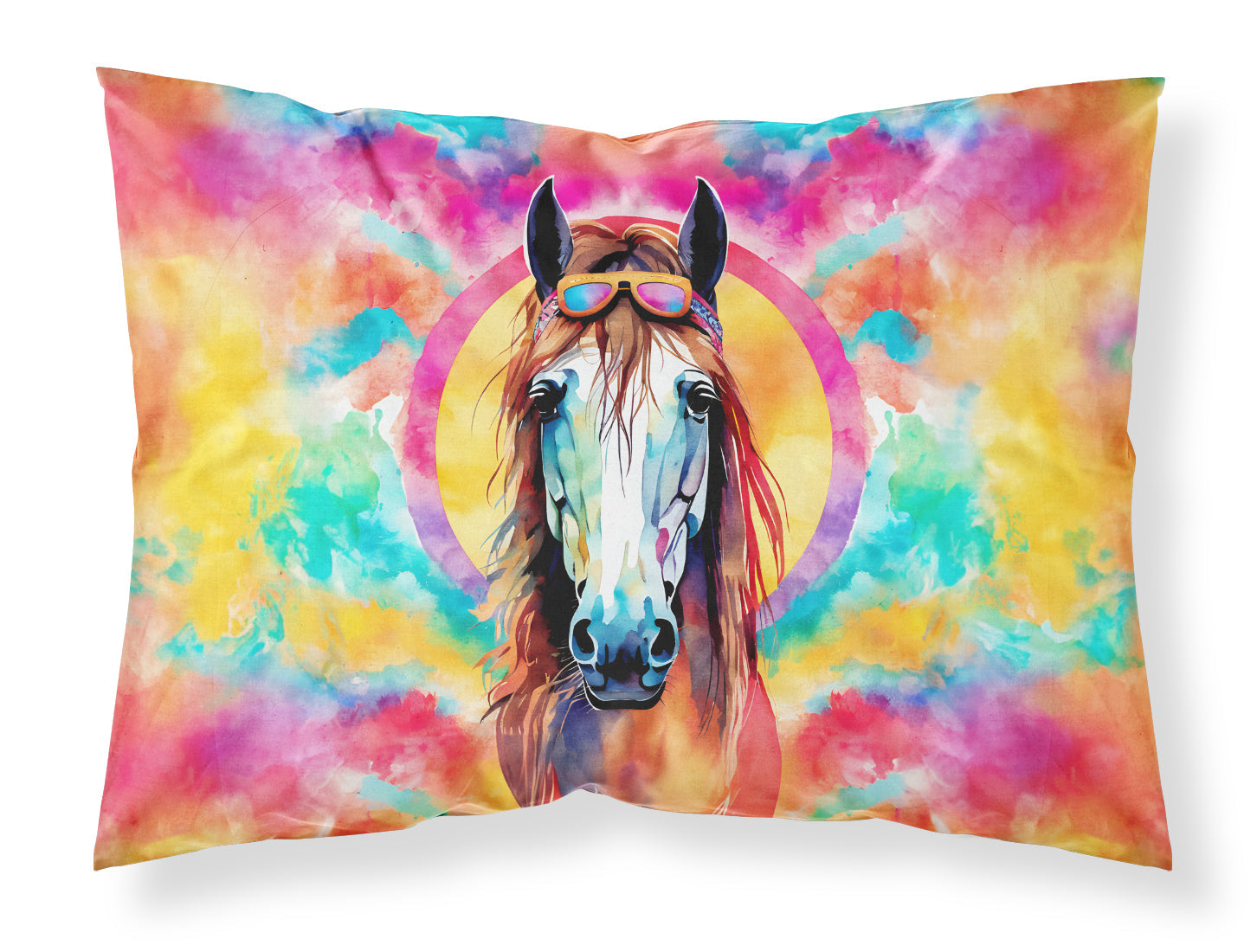 Hippie Animal Horse Standard Pillowcase Lightweight Super Soft Easy Care Decorative Artwork Pillowcase, Standard