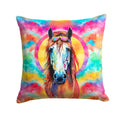 Hippie Animal Horse Decorative Throw Pillow 18x18 Indoor Outdoor Accent Cushion, Fabric Cover with Insert for Sofa, Bed, Porch & Living Room