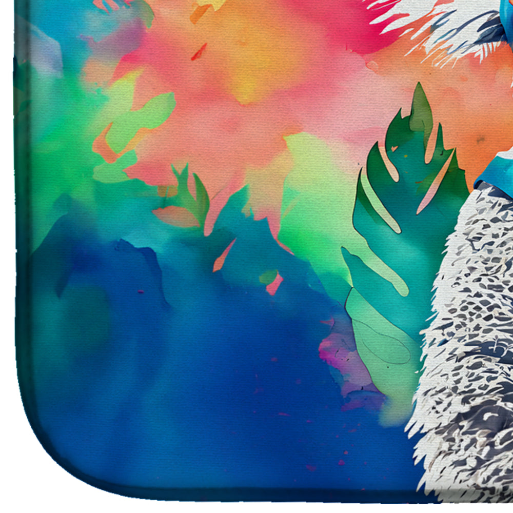 Hippie Animal Koala Dish Drying Mat Absorbent Dish Drying Mat Pad for Kitchen Counter Dish Drainer Mat for Countertop, 14 x 21", Multicolor