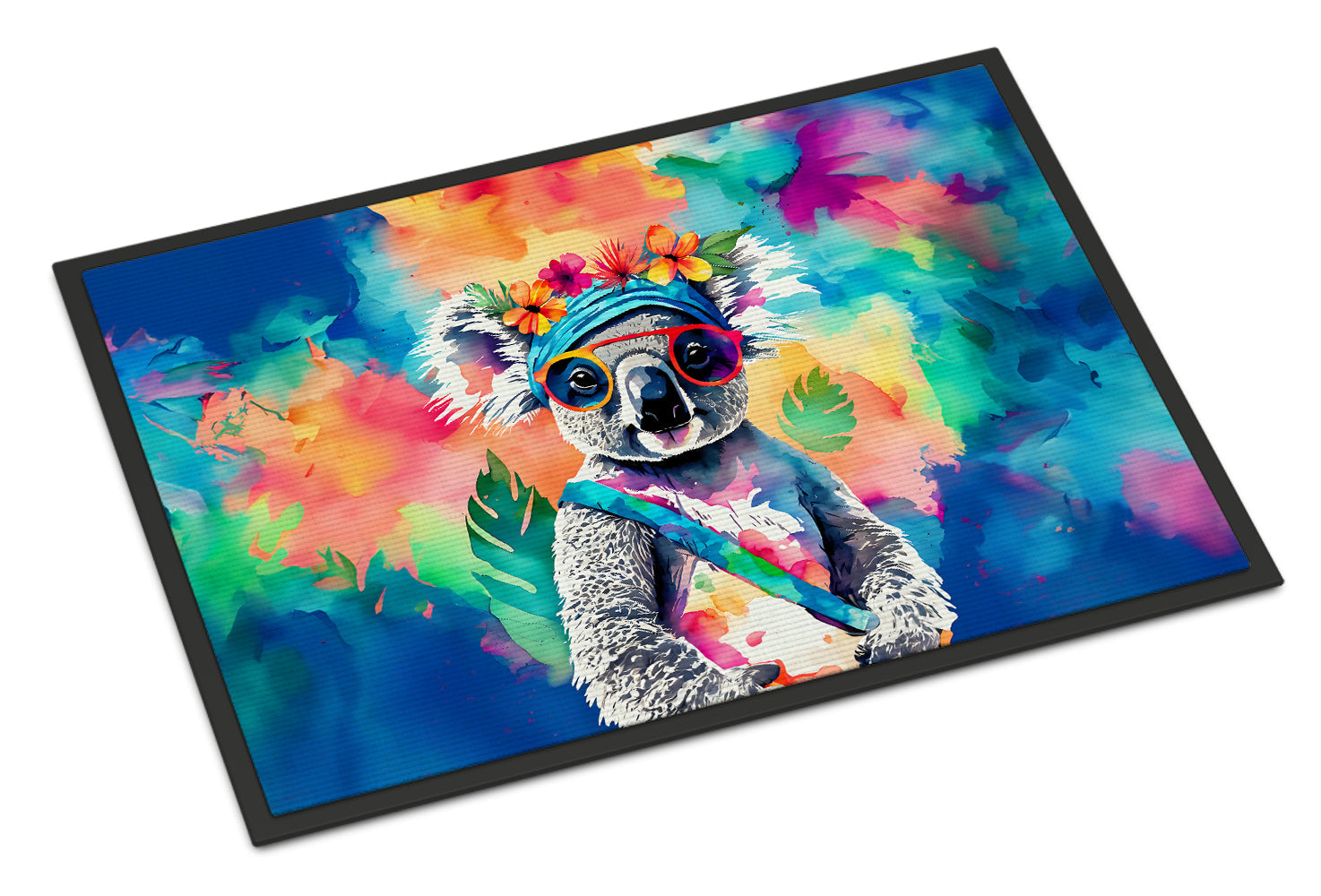 Hippie Animal Koala Doormat Indoor Outdoor 24H X 36W Front Door Mat Rugs for Entryway, Non Slip Washable Low Pile,