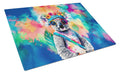 Hippie Animal Koala Cutting Board Tempered Glass Kitchen Cutting Surface, Heat Resistant Chopping, Non-Slip Feet, Food Prep & Serving