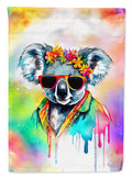 Hippie Animal Koala House Flag 28x40 Porch Sleeve Pole Decorative Outside Yard Banner Artwork Wall Hanging, Polyester