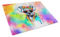Hippie Animal Koala Cutting Board Tempered Glass Kitchen Cutting Surface, Heat Resistant Chopping, Non-Slip Feet, Food Prep & Serving
