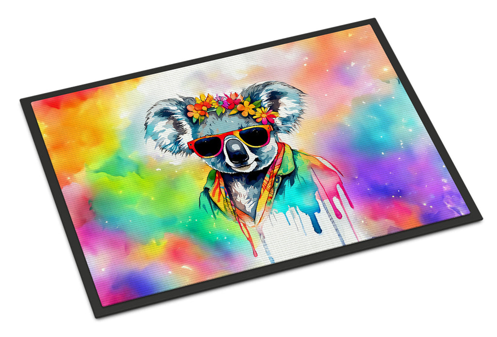 Hippie Animal Koala Doormat Indoor Outdoor 18H X 27W Front Door Mat Rugs for Entryway, Non Slip Washable
