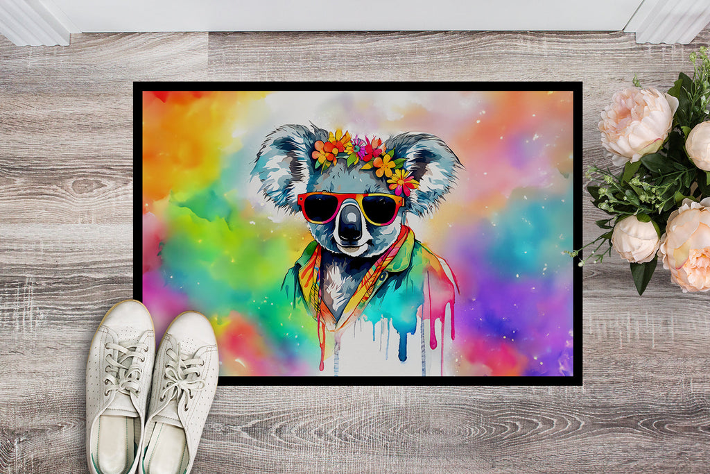 Hippie Animal Koala Doormat Indoor Outdoor 18H X 27W Front Door Mat Rugs for Entryway, Non Slip Washable