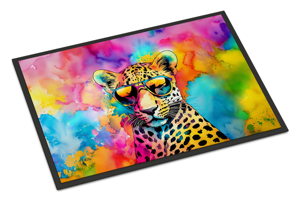 Hippie Animal Leopard Doormat Indoor Outdoor 24H X 36W Front Door Mat Rugs for Entryway, Non Slip Washable Low Pile,