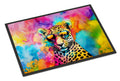 Hippie Animal Leopard Doormat Indoor Outdoor 18H X 27W Front Door Mat Rugs for Entryway, Non Slip Washable