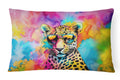 Hippie Animal Leopard Decorative Throw Pillow 12x16 Indoor Outdoor Accent Cushion, Fabric Cover with Insert for Sofa, Bed, Porch & Living Room