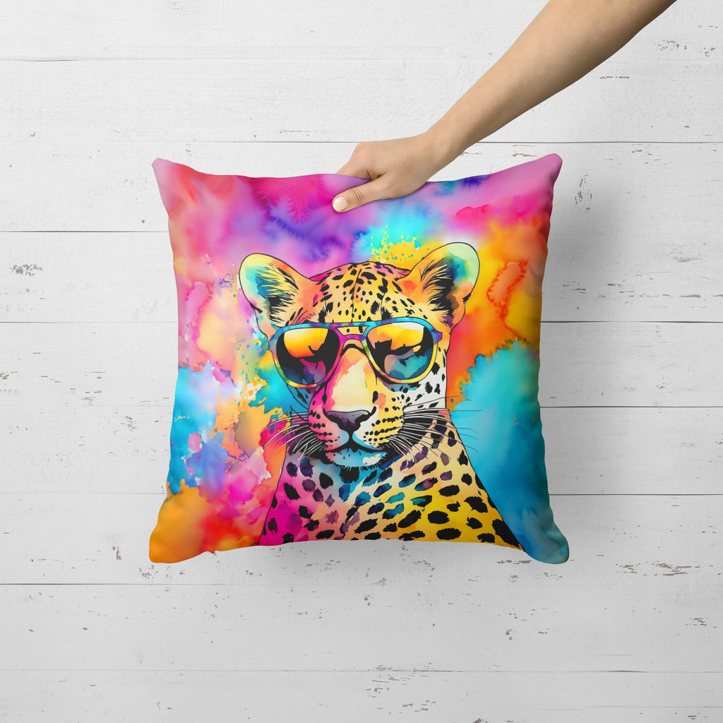 Hippie Animal Leopard Decorative Throw Pillow 18x18 Indoor Outdoor Accent Cushion, Fabric Cover with Insert for Sofa, Bed, Porch & Living Room