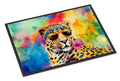 Hippie Animal Leopard Doormat Indoor Outdoor 24H X 36W Front Door Mat Rugs for Entryway, Non Slip Washable Low Pile,