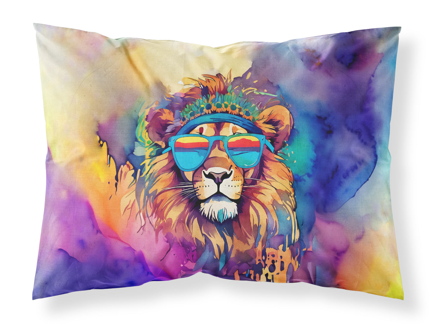 Hippie Animal Lion Standard Pillowcase Lightweight Super Soft Easy Care Decorative Artwork Pillowcase, Standard