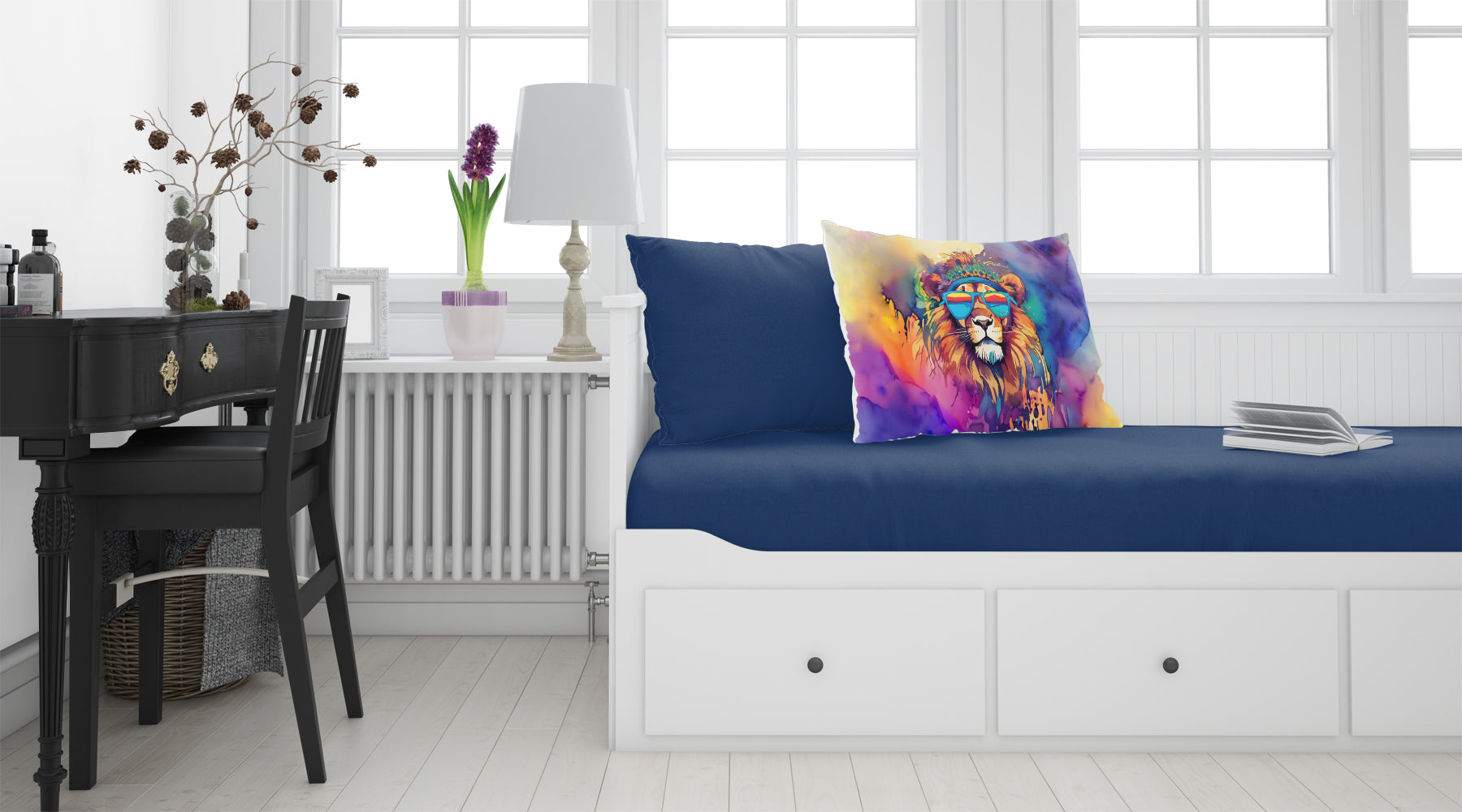 Hippie Animal Lion Standard Pillowcase Lightweight Super Soft Easy Care Decorative Artwork Pillowcase, Standard